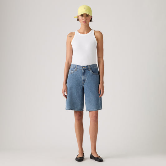 LEVI'S® WOMEN'S BAGGY DAD JORTS - MED INDIGO - FLAT FINISH