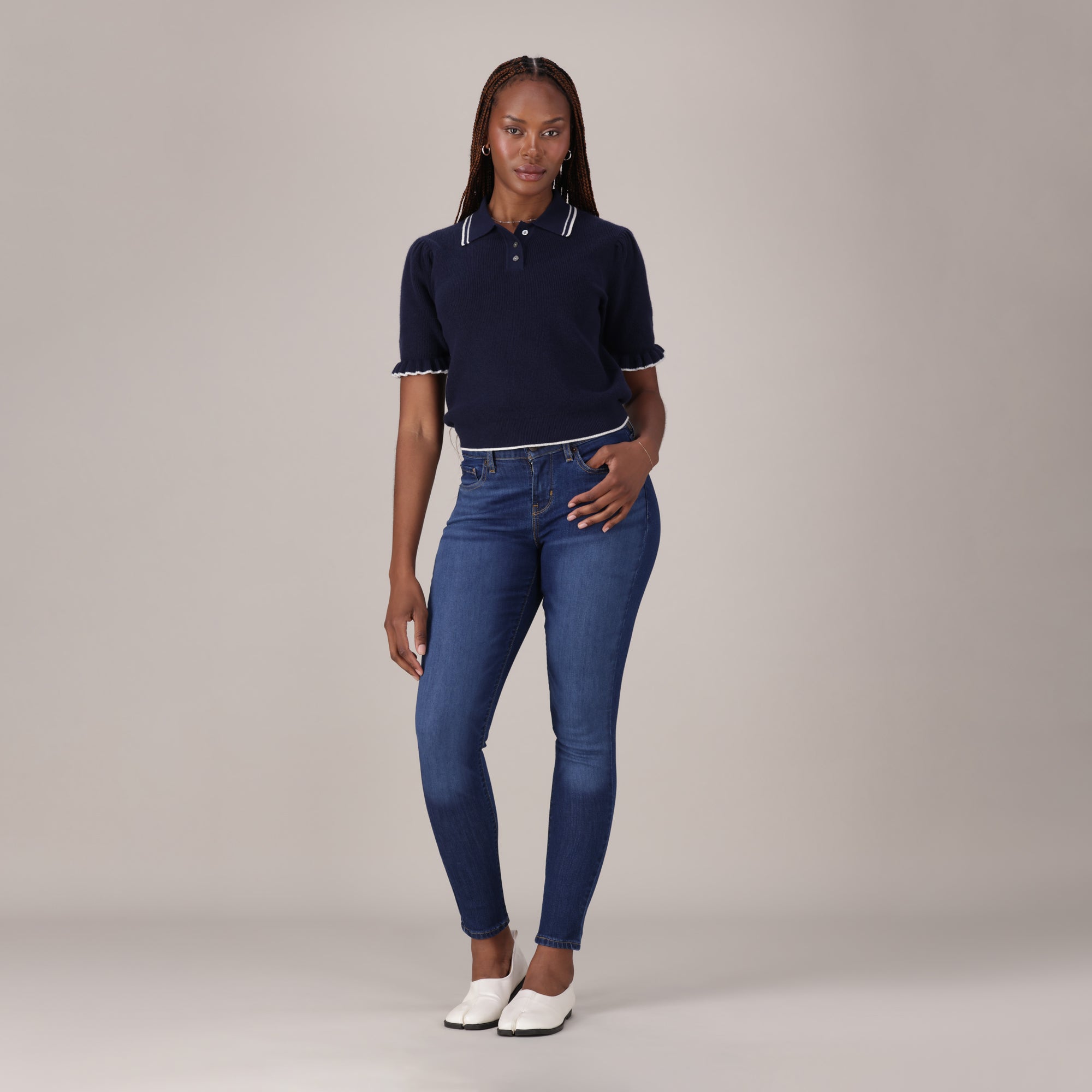 LEVI'S® WOMEN'S CURVY SUPER SKINNY - DARK INDIGO - WORN IN