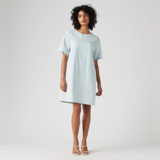 LEVI'S® WOMEN'S DENIM TEE DRESS - LIGHT INDIGO - FLAT FINISH