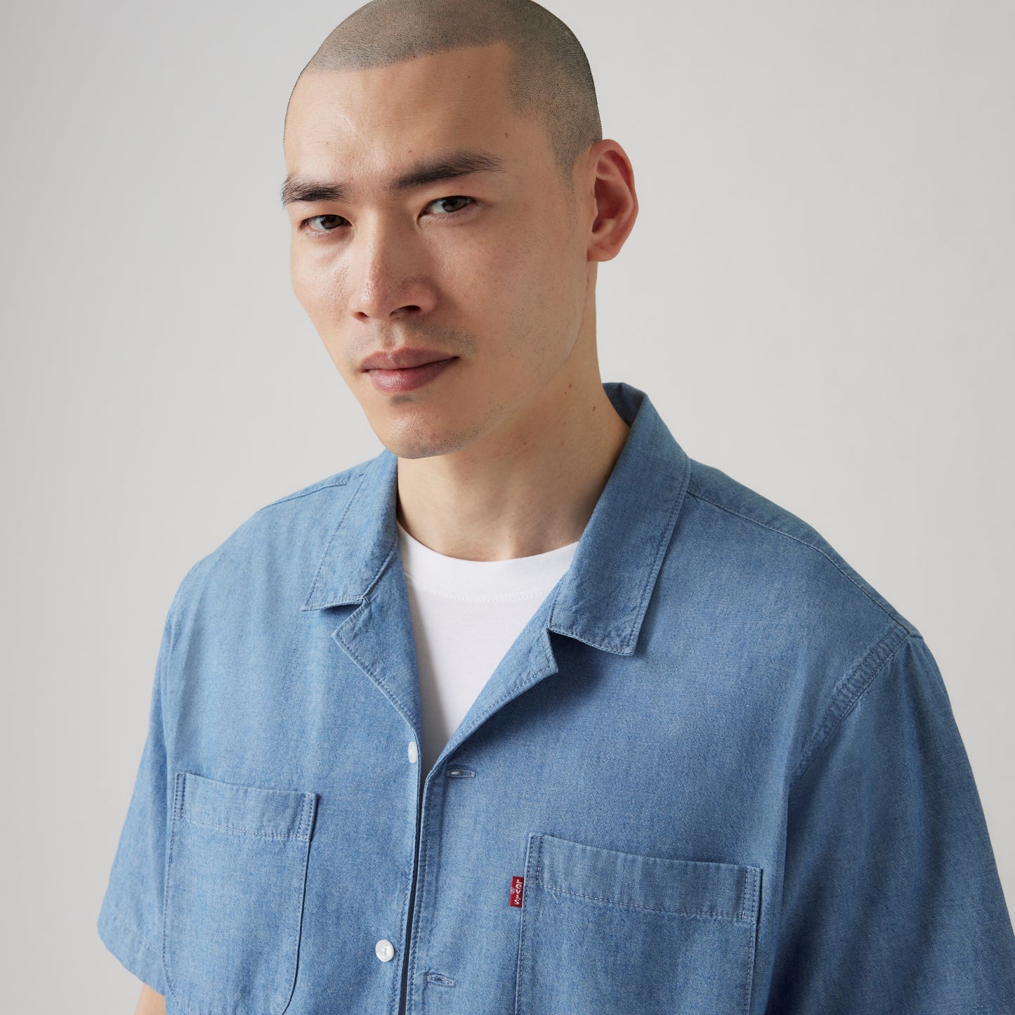 LEVI'S® MEN'S CLASSIC CAMP SHIRT - MED INDIGO - WORN IN