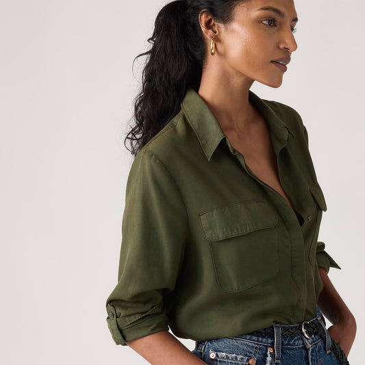 LEVI'S® WOMEN'S ELAINE UTILITY SHIRT - GREEN