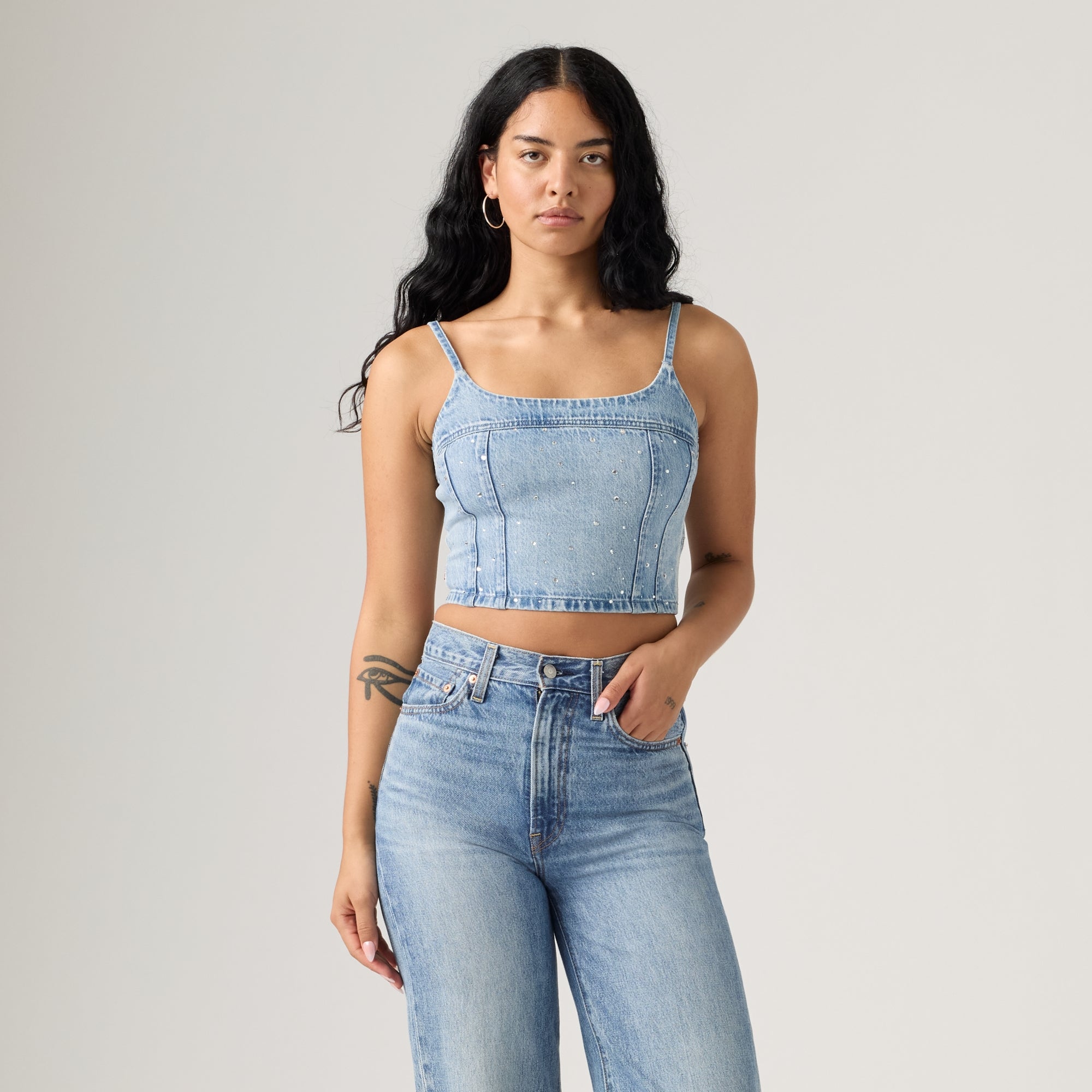 JADINE DENIM CAMI TANK DAZZLE ME TANK