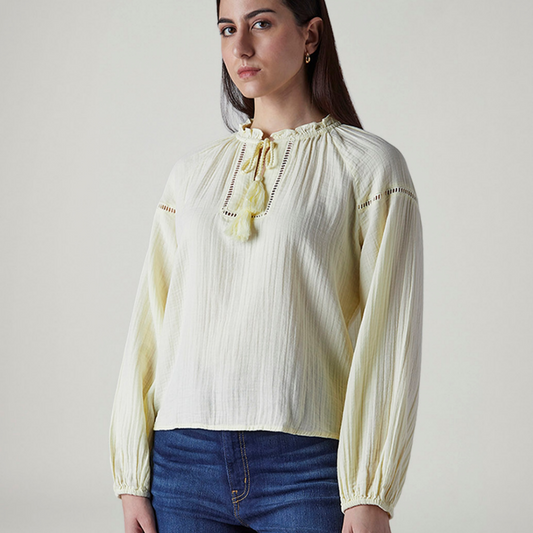 LEVI'S® WOMEN'S TEXTURED REGULAR FIT TOP - YELLOW