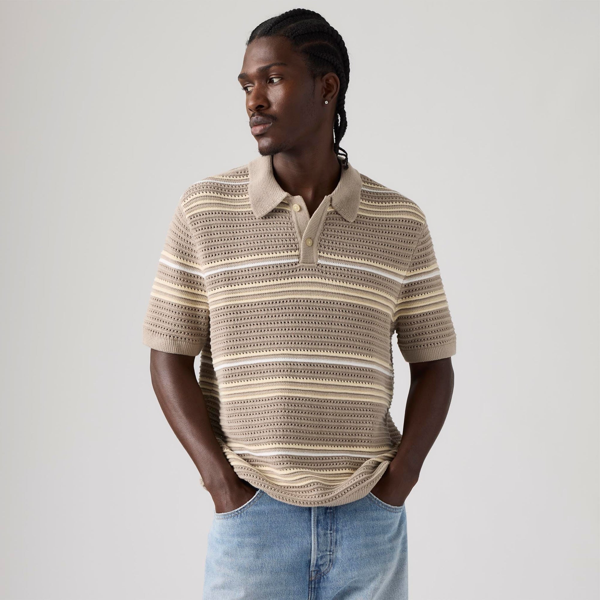 LEVI'S® MEN'S LAGUNA SWEATER POLO - NEUTRAL