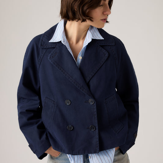 LEVI'S® WOMEN'S BREE CROPPED SWING TRENCH JACKET - BLUE