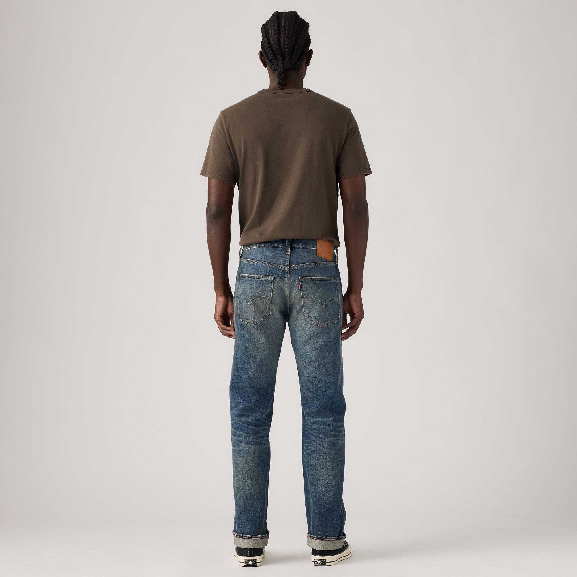 LEVI'S® MEN'S 501® ORIGINAL SELVEDGE JEANS - DARK INDIGO - WORN IN