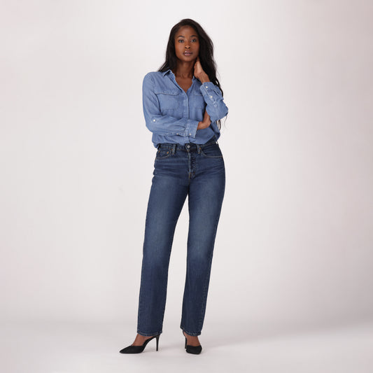 LEVI'Sยฎ WOMEN'S 501ยฎ CURVE JEANS - MED INDIGO - WORN IN