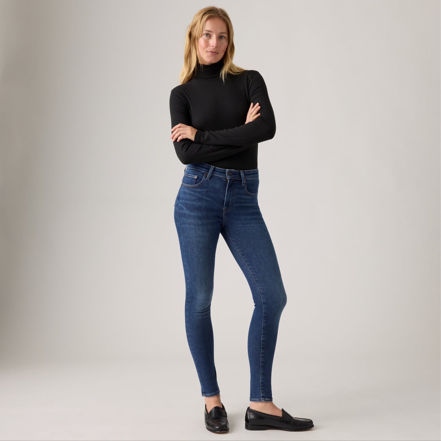 LEVI’S® WOMEN'S 721 HIGH-RISE SKINNY JEANS - DARK INDIGO - WORN IN
