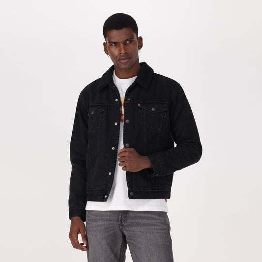 LEVI'S® MEN'S TYPE III SHERPA TRUCKER JACKET - MED INDIGO - FLAT FINISH
