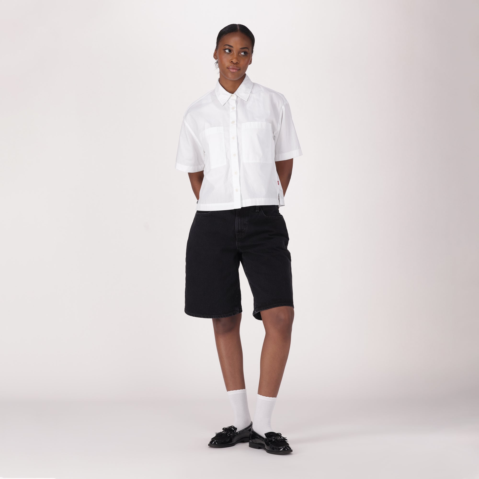 LEVI'S® WOMEN'S BAGGY DAD JORTS - BLACK