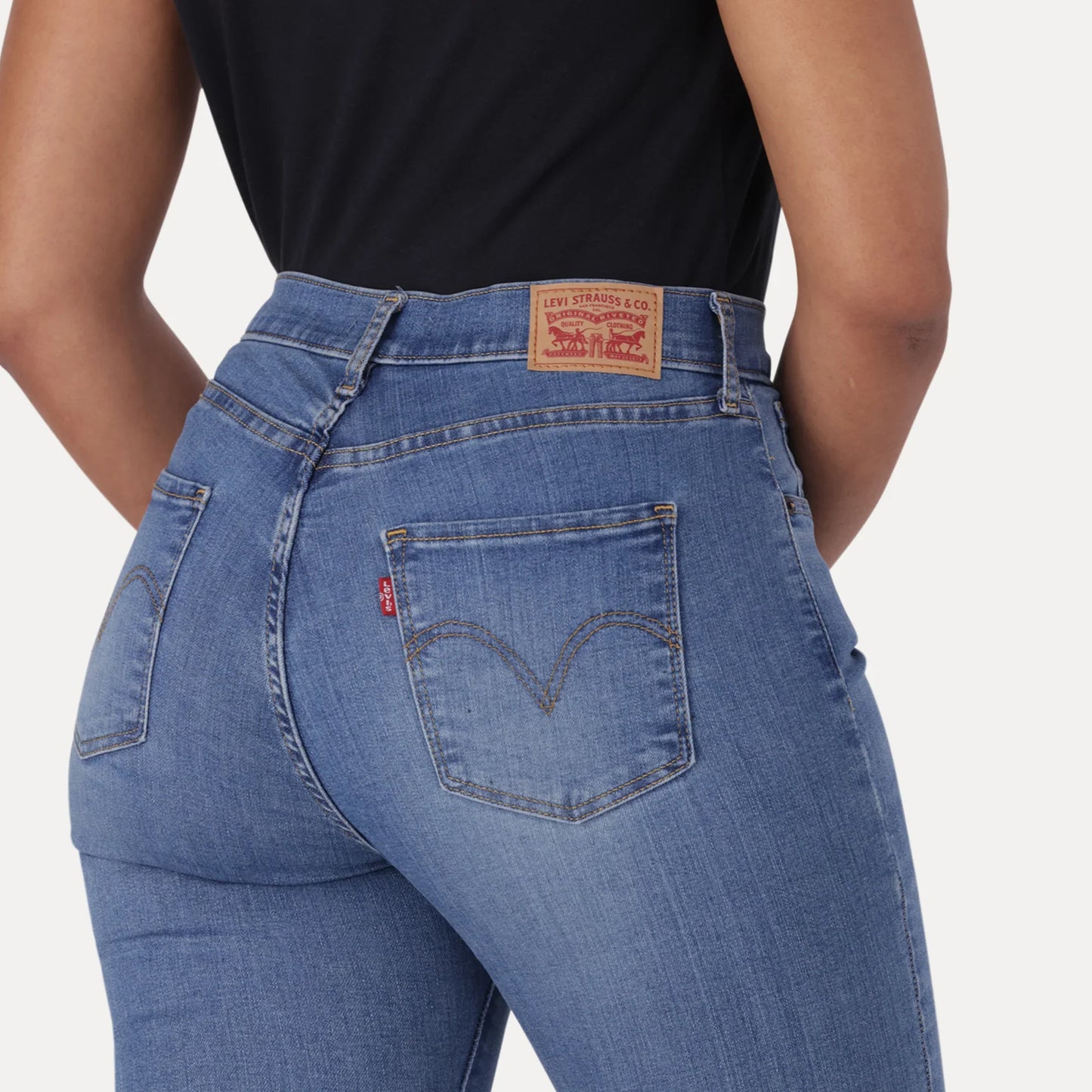 LEVI'S® WOMEN'S CURVY HIGH-RISE SUPER SKINNY - MED INDIGO - WORN IN