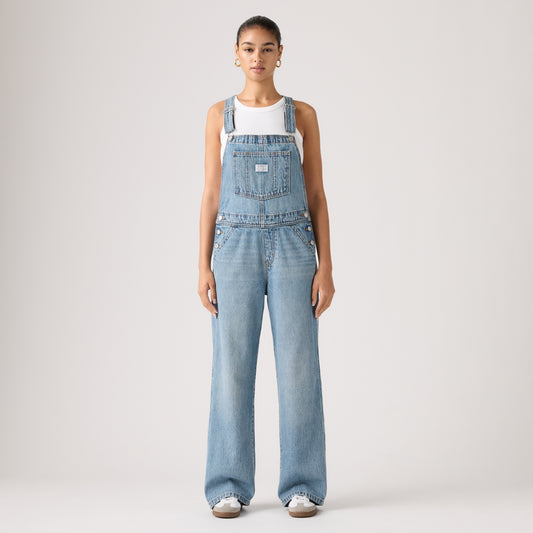 LEVI'S® WOMEN'S BAGGY OVERALLS - MED INDIGO - WORN IN