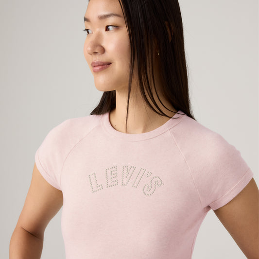 LEVI'S® WOMEN'S GRAPHIC RILEY RAGLAN TEE - PINK