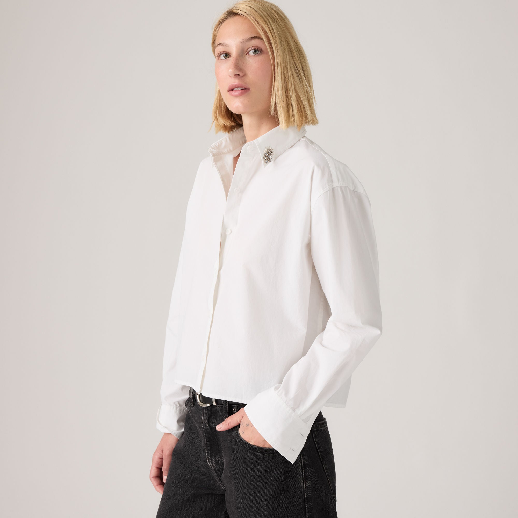 LEVI'S® WOMEN'S CROPPED HARLIE SHIRT - PINK