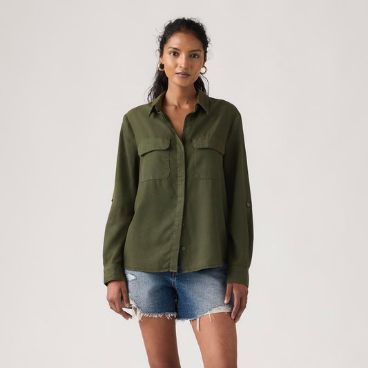 LEVI'S® WOMEN'S ELAINE UTILITY SHIRT - GREEN