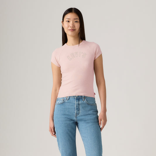 LEVI'S® WOMEN'S GRAPHIC RILEY RAGLAN TEE - PINK