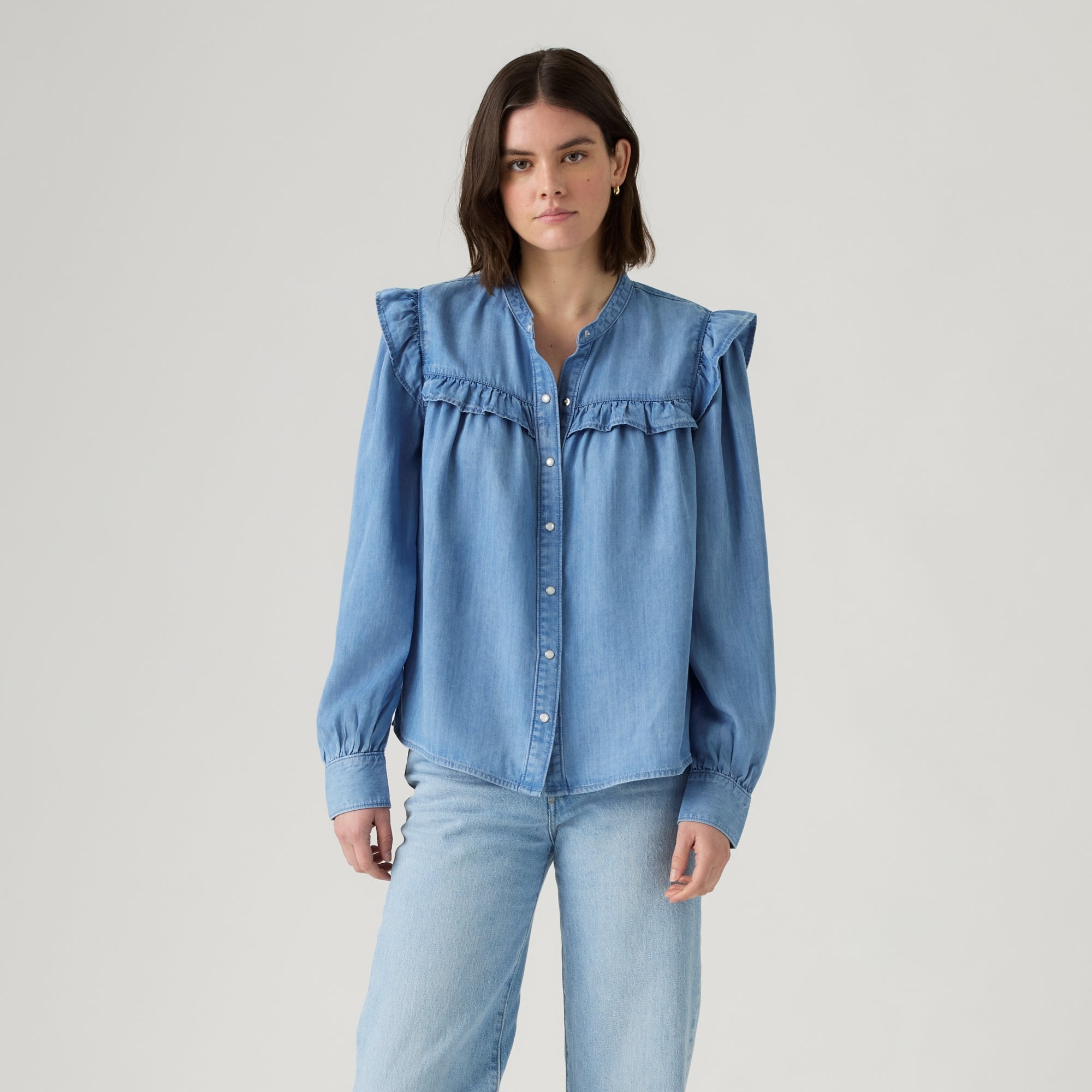 LEVI'S® WOMEN'S GIANNA LONG-SLEEVE BLOUSE - MULTI COLOUR