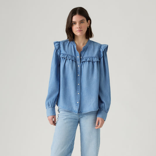 LEVI'S® WOMEN'S GIANNA LONG-SLEEVE BLOUSE - MULTI COLOUR