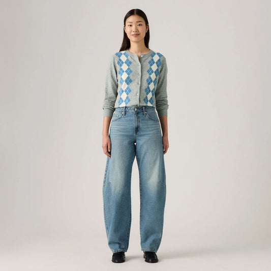 LEVI'S® WOMEN'S BAGGY DAD BARREL JEANS - MED INDIGO - WORN IN