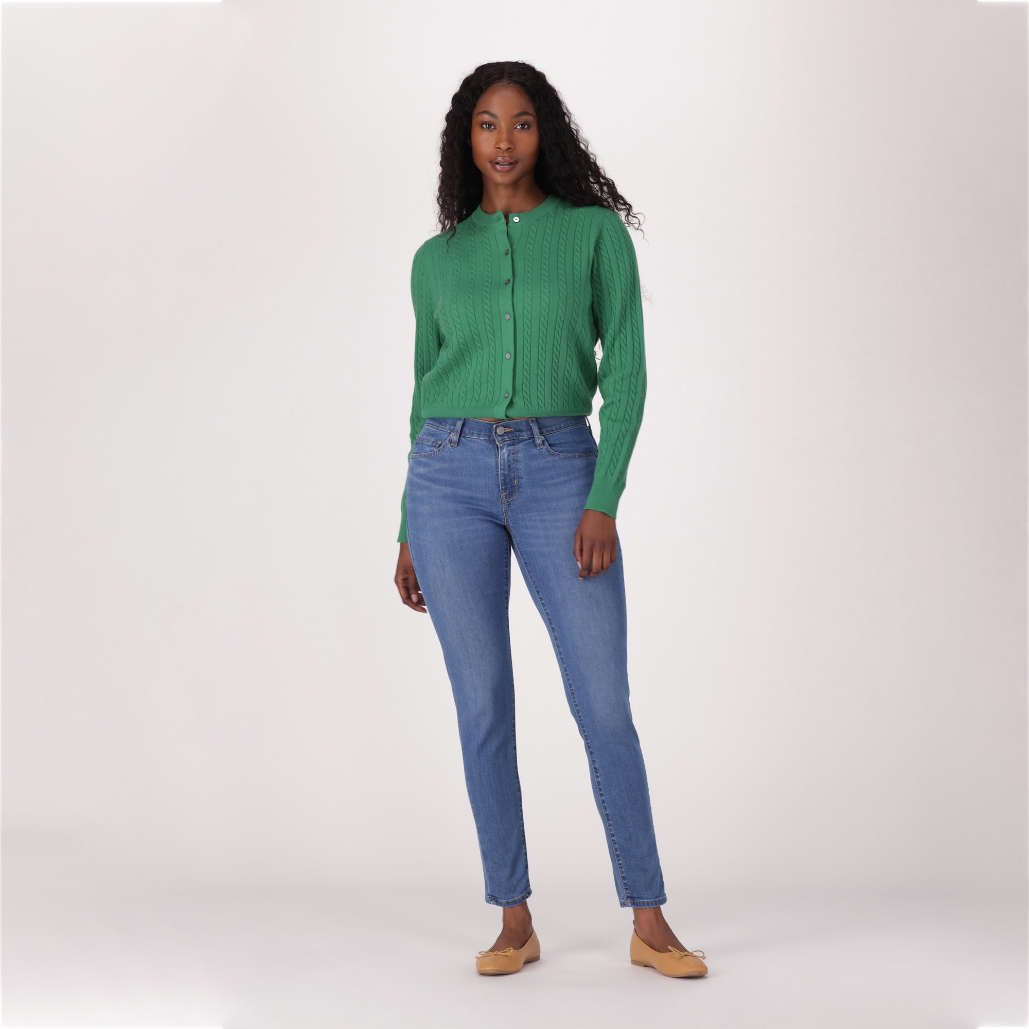 LEVI'S® WOMEN'S CURVY SUPER SKINNY - MED INDIGO - WORN IN