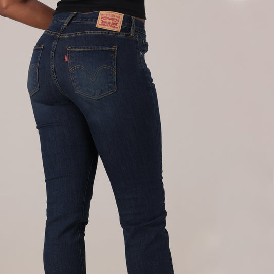 Levi's® Women's Curvy Straight - Dark Indigo - Worn In