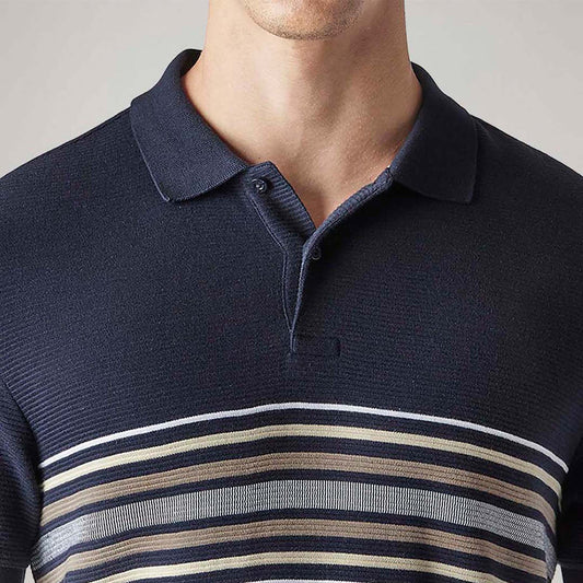 LEVI'S® MEN'S STRIPED NAVY POLO T-SHIRT - BLUE