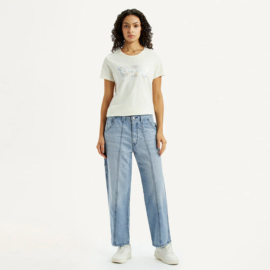 LEVI'S® WOMEN'S BAGGY CARPENTER JEANS - LIGHT INDIGO - WORN IN