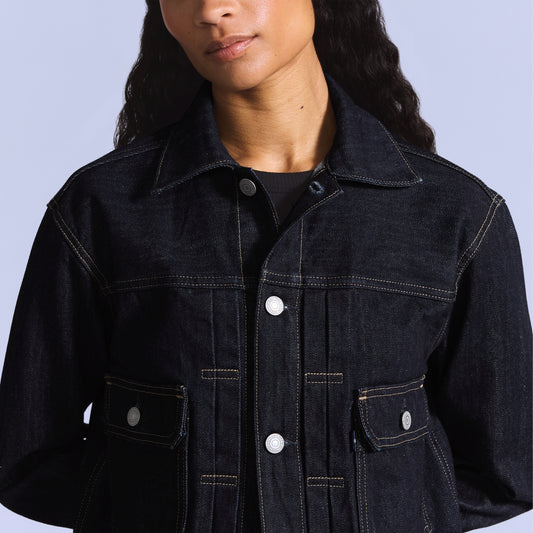 LEVI’S® BLUE TAB™ WOMEN’S TYPE II TRUCKER JACKET - DARK INDIGO FLAT FINISH