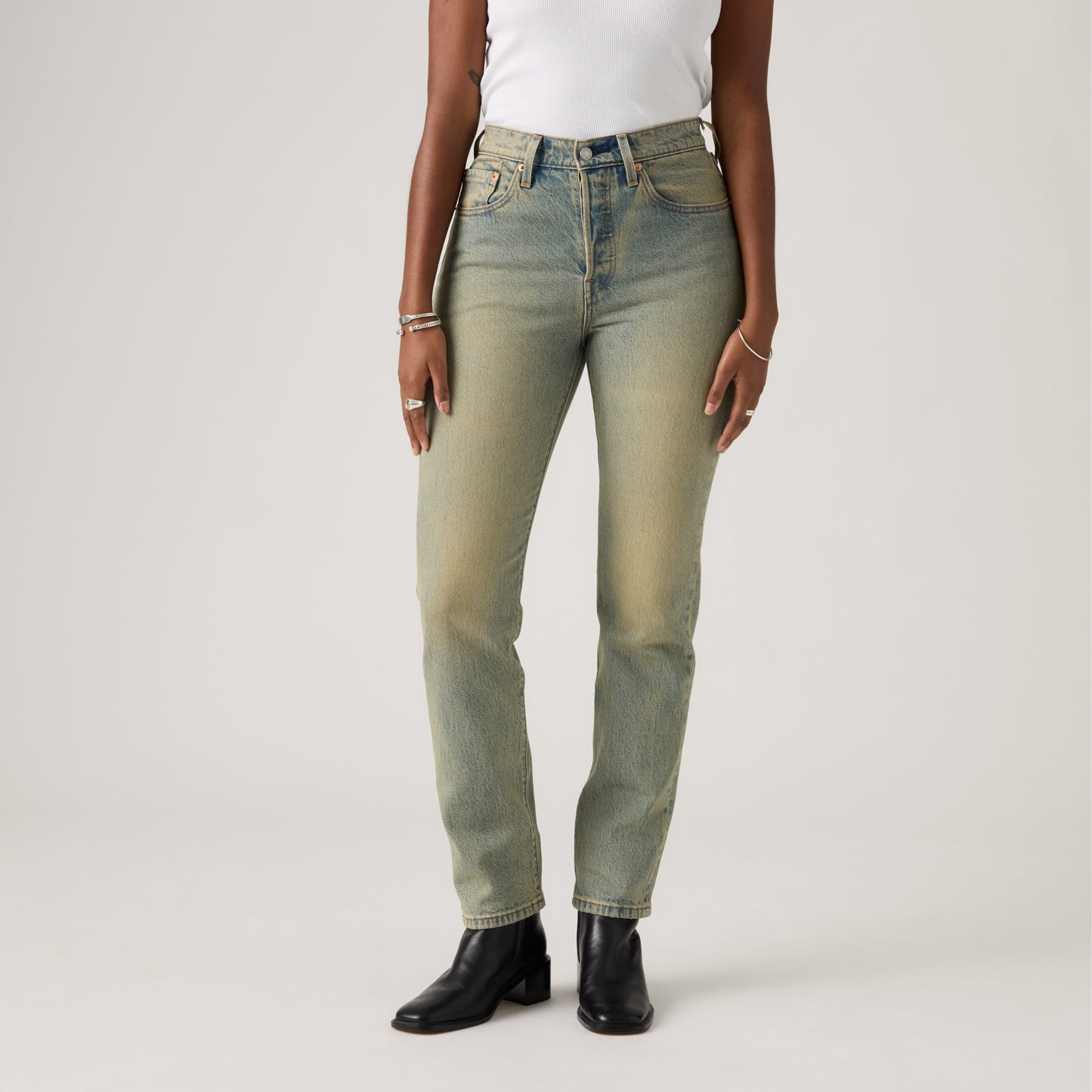 LEVI'S® WOMEN'S 501® ORIGINAL JEANS - MED INDIGO - WORN IN