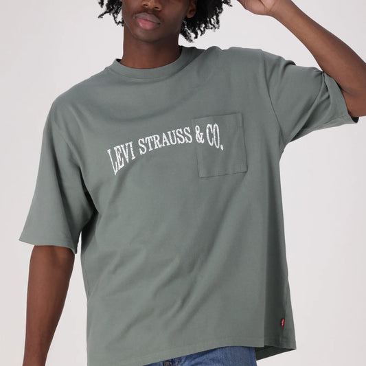 LEVI'S® MEN'S HALF-SLEEVE GRAPHIC POCKET T-SHIRT - GREEN