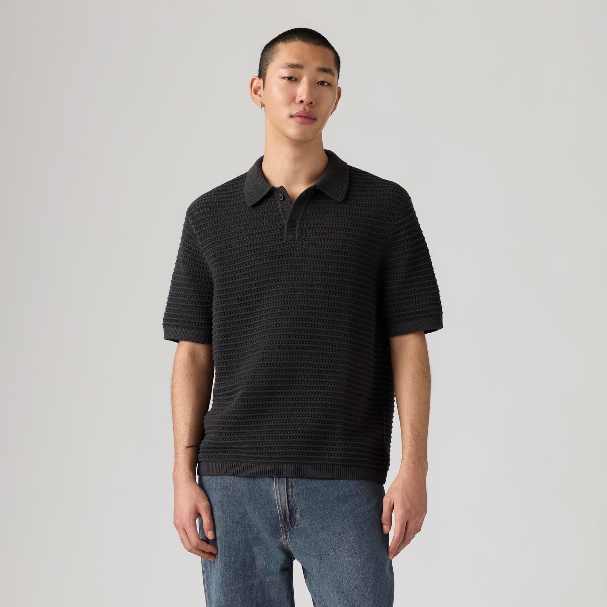 LEVI'S® MEN'S LAGUNA SWEATER POLO - BLACK