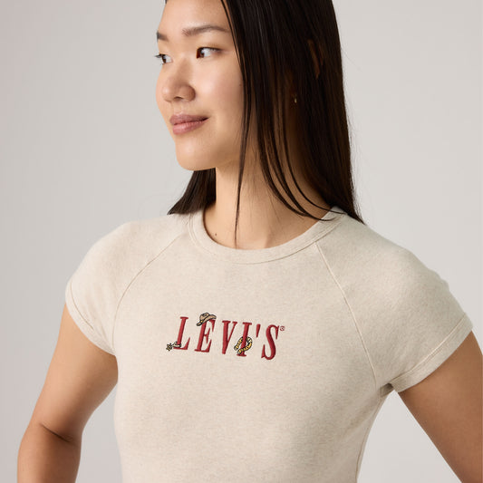 LEVI'S® WOMEN'S GRAPHIC RILEY RAGLAN TEE - NEUTRAL