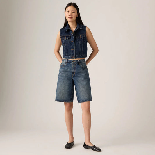 LEVI'S® WOMEN'S BAGGY DAD JORTS - DARK INDIGO WORN IN
