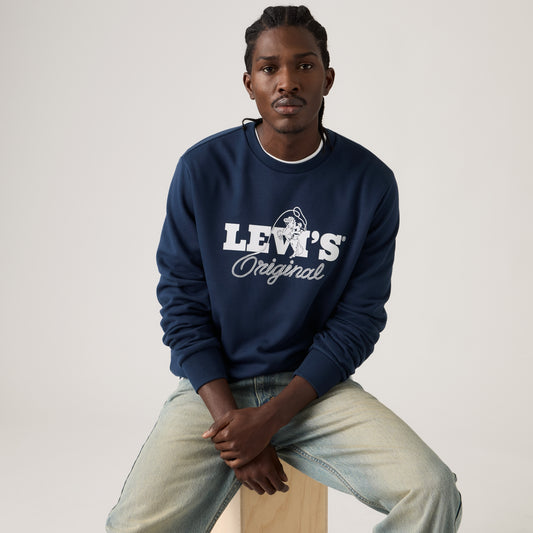LEVI'S® MEN'S STANDARD FIT GRAPHIC CREWNECK SWEATSHIRT - BLUE