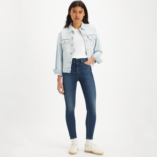 LEVI'S® WOMEN'S RETRO HIGH SKINNY JEANS - DARK INDIGO - WORN IN