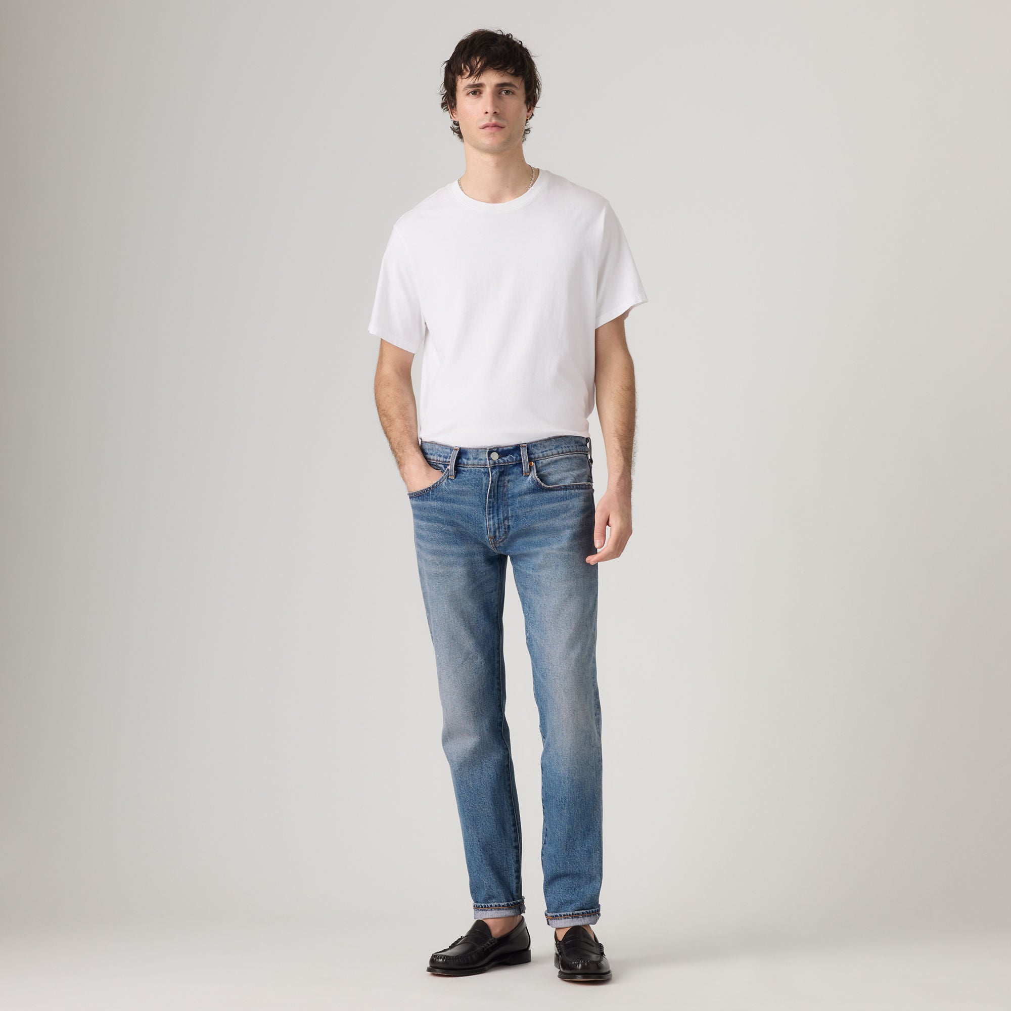 LEVI'S® MEN'S 502™ TAPER JEANS - MED INDIGO - WORN IN