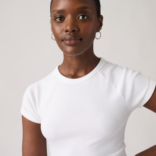 LEVI'S® WOMEN'S GRAPHIC RILEY RAGLAN TEE - WHITE