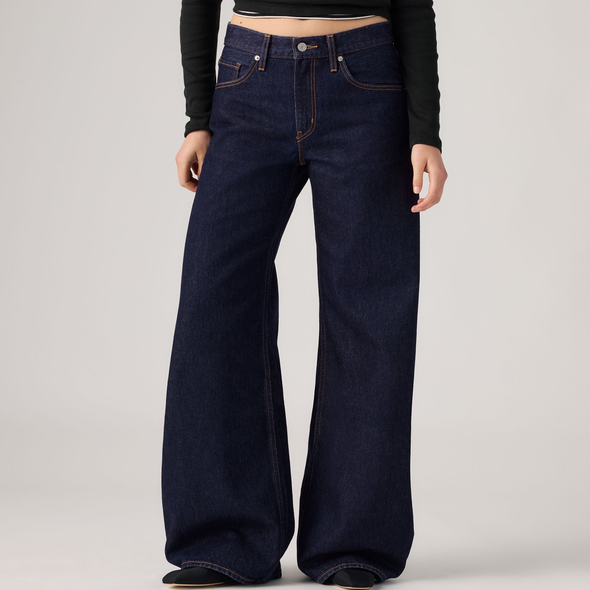LEVI'S® WOMEN'S TEARDROP WIDE-LEG JEANS - DARK INDIGO - FLAT FINISH