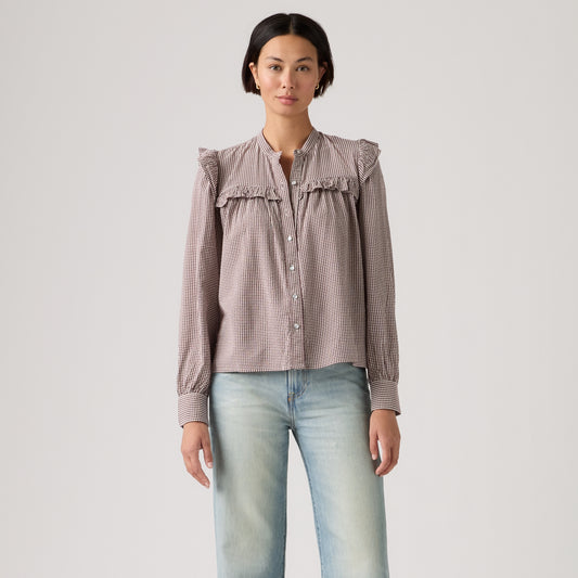 LEVI'S® WOMEN'S GIANNA LONG-SLEEVE BLOUSE - RED