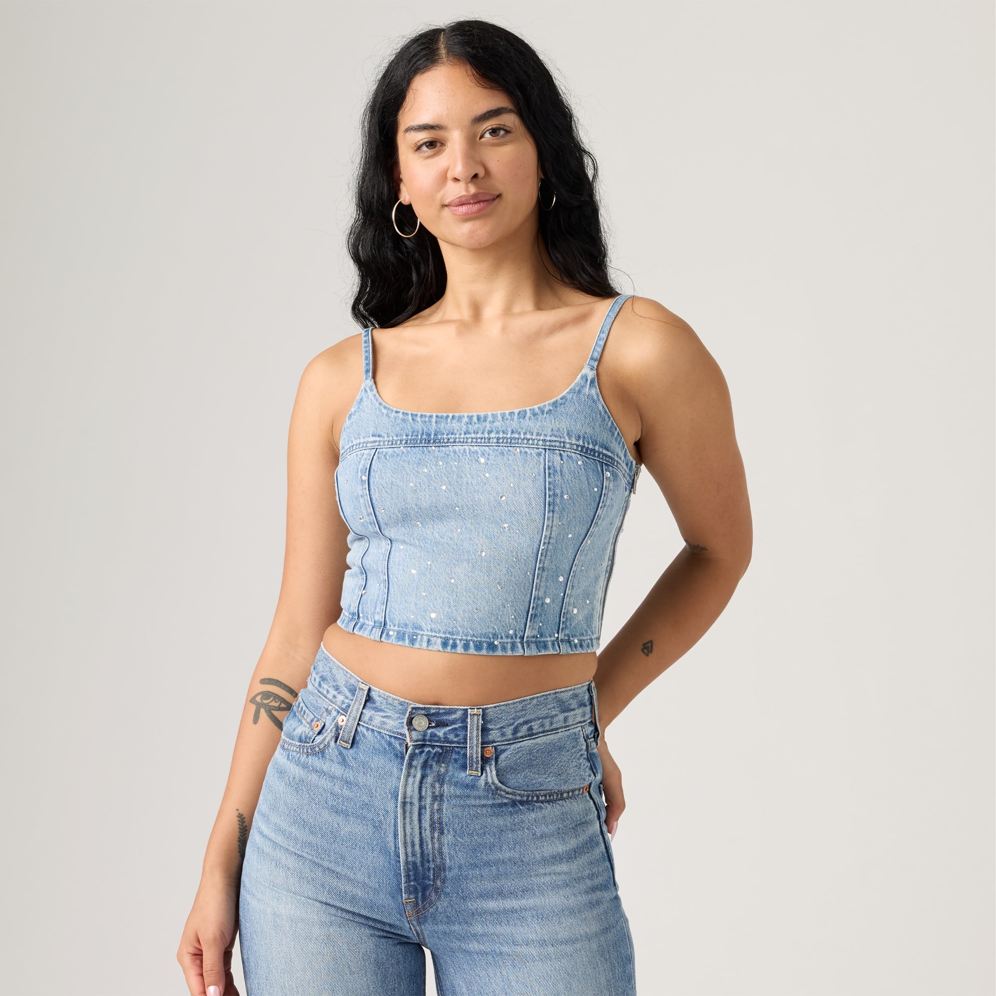 JADINE DENIM CAMI TANK DAZZLE ME TANK