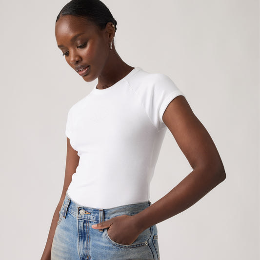 LEVI'S® WOMEN'S GRAPHIC RILEY RAGLAN TEE - WHITE