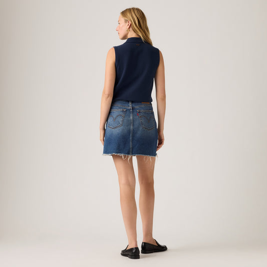 LEVI'S® WOMEN'S DECONSTRUCTED SKIRT - DARK INDIGO WORN IN