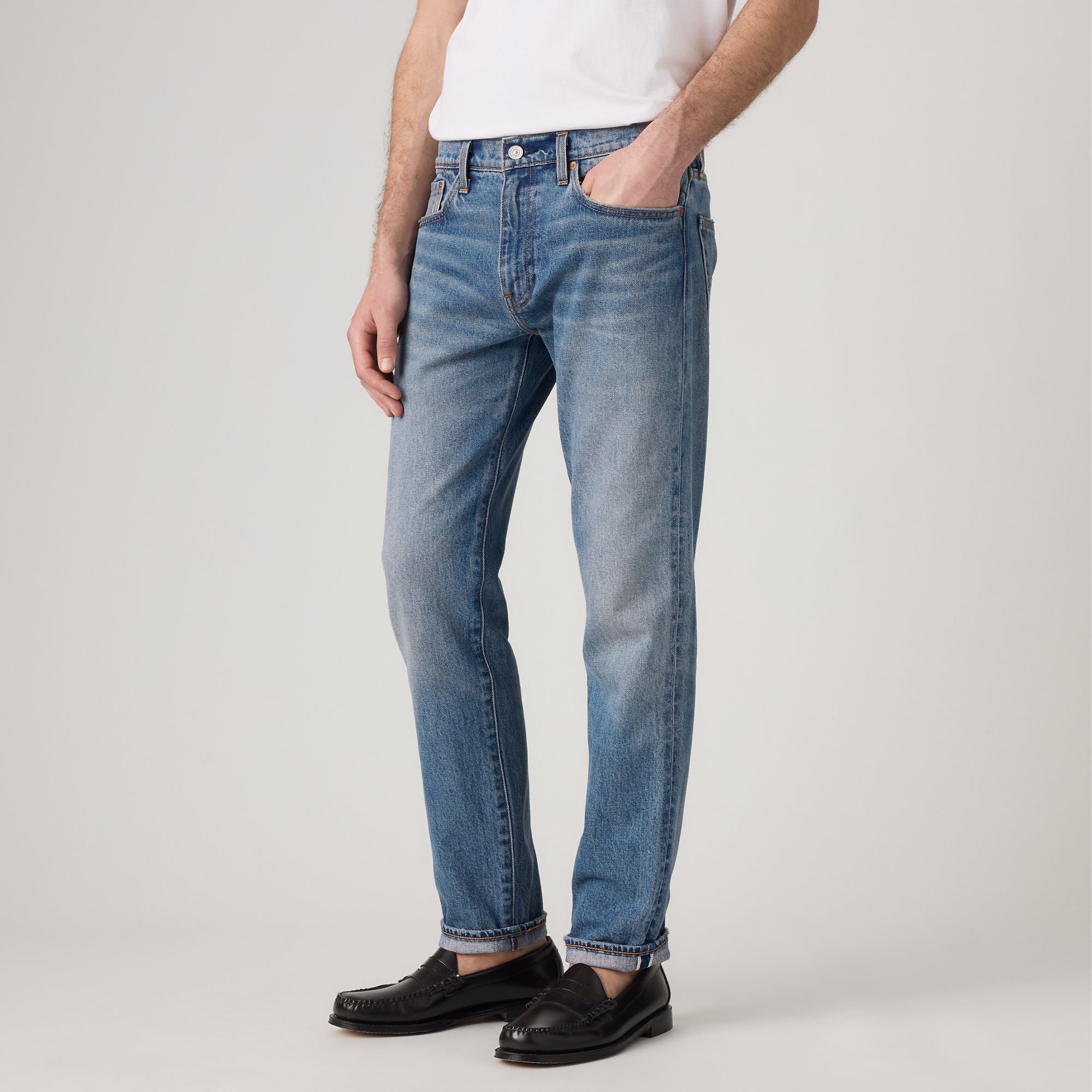 LEVI'S® MEN'S 502™ TAPER JEANS - MED INDIGO - WORN IN