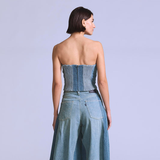 LEVI'S® BLUE TAB™ WOMEN'S ROPER BUSTIER - MED INDIGO - FLAT FINISH