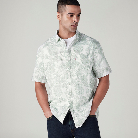 LEVI'S® MEN'S PRINTED SLIM FIT LINEN SHIRT - WHITE