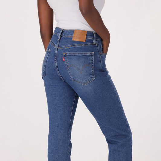 LEVI'S® WOMEN'S WEDGIE SLIM JEANS - MED INDIGO - WORN IN