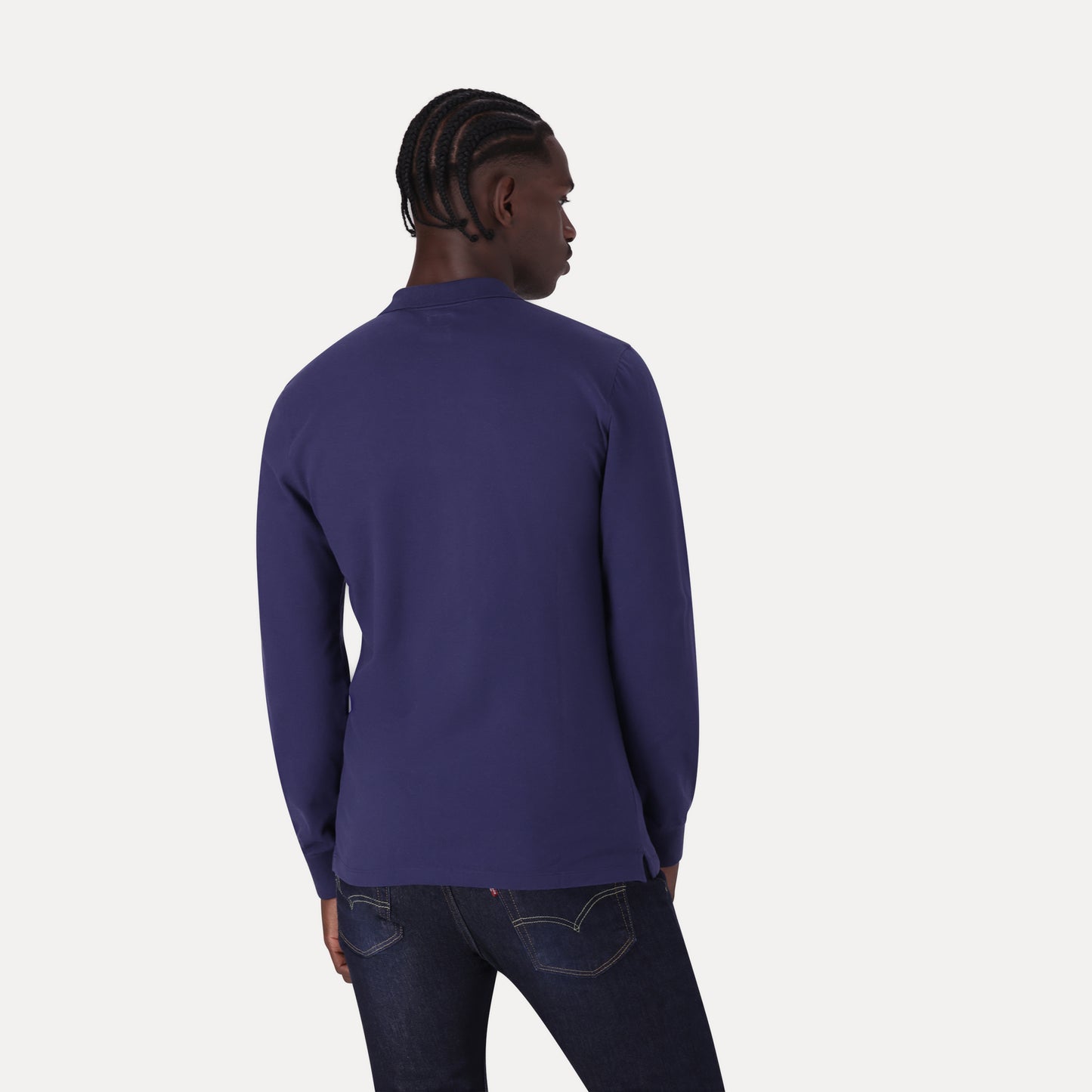 LEVI'S® MEN'S LONG-SLEEVE SLIM HOUSEMARK POLO - BLUE