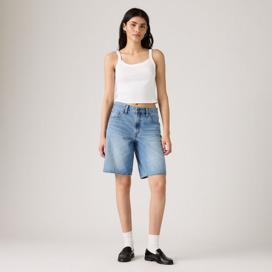 LEVI'S® WOMEN'S BAGGY DAD JORTS - MED INDIGO - WORN IN