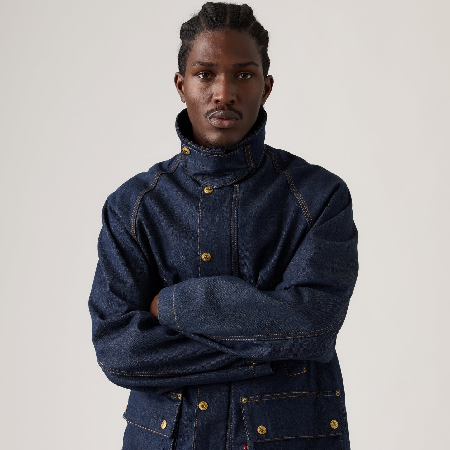 LEVI'S® X BARBOUR OVERSIZED BEDALE DENIM JACKET - DARK WASH