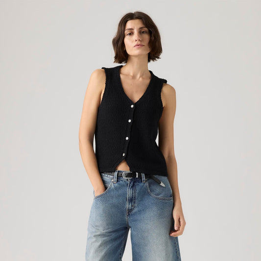 LEVI'S® WOMEN'S HELEN MINI BOUCLE VEST - BLACK